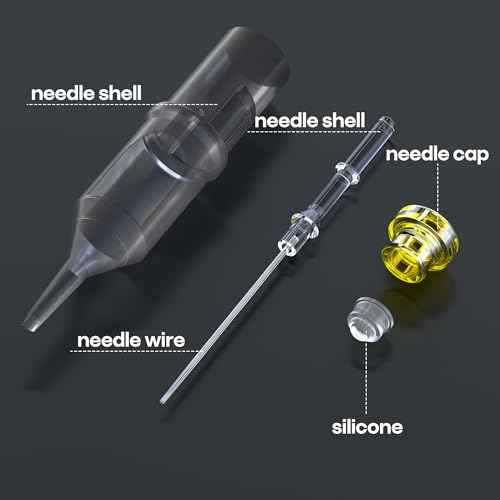 Poseidon Tattoo Cartridge Needles 50Pcs Assorted Mixed Size Round Liner Shader Magnum Curved/Round Mag 5rl 7rl 9rl 5rs 7rs 9rs 15m1 21m1 15cm 21cm Disposable Membrane Tattoo Needles