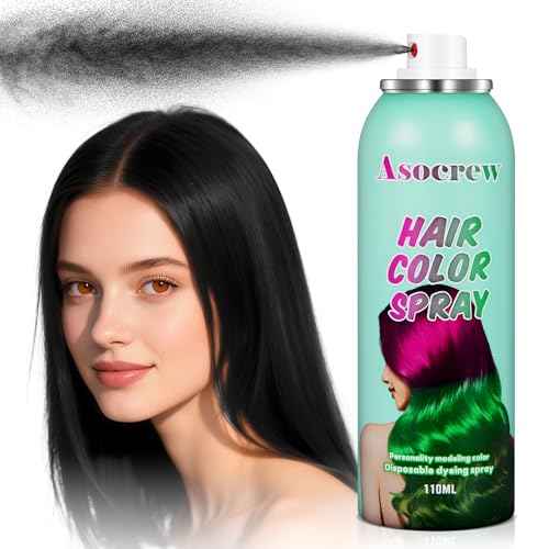Black Hair Spray,Hair Color Spray Dye,Temporary Hair Color Spray for Kids Women Men,Color Hair Spray for Kids,Washable Hair Coloring Natural Temporary Hair Dye for Party,Halloween,Cosplay(Black)