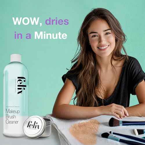 Makeup Brush Cleaner - Deep clean Rinse Free Quick Dry - Ideal for Cleaning and Odorizing Natural and Synthetic Make-up Brushes (16 fl oz)