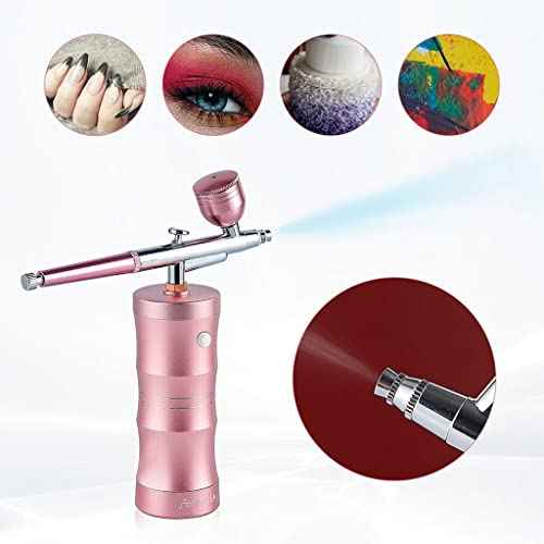 Airbrush Kit Airbrush Kit Mini Facial Airbrush Compressor Kit Air-Brush Spray Gun for Nail Art Paint Cake Makeup for Nail Art, Makeup, Painting, and Cake Decorati(Yellow)