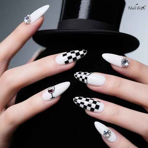 NAILGIL Gel Paint for Nails Art, Black and White Painting Gel for Drawing Striper Liner Floral Nail Art Cured UV LED DIY for Salon Home DIY Manicure, 2pcs