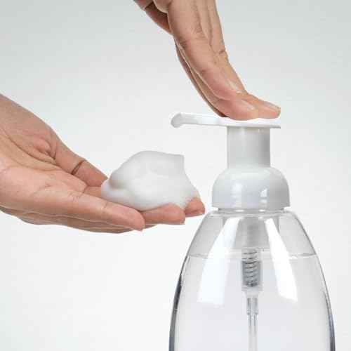 Ginger Lily Farms Foaming Soap Dispenser, Refillable Plastic Pump Bottles for Liquid Hand Soap, 12 oz. Clear Bottle with White Pump, 2-Pack