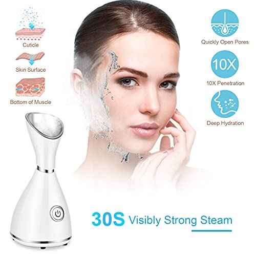 Facial Steamer for Face, Face Steamer for Facial Deep Cleaning, Face Steamer Nano Mister Set for Sinuses, Unclogs Pores, Home SPA, Skin Care
