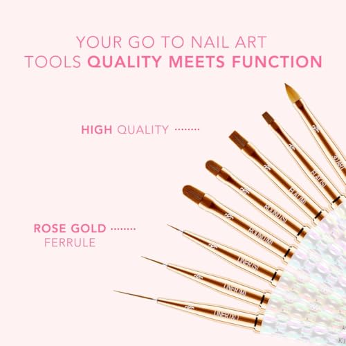 Kiara Sky Nail Art Brush Collection | Set of 8 Brushes