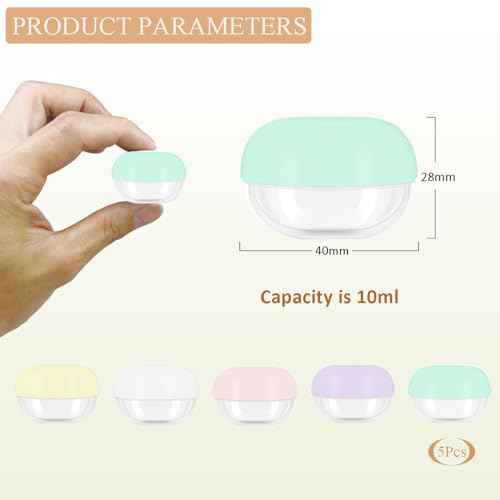 5 Pcs 10ml Small Travel Containers - Convenient Travel Jars for Creams, Travel Lotion Container, Travel Makeup Containers Essential Compact Size for Traveling