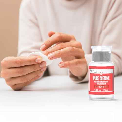Pure Acetone 100 Percent Nail Polish Remover and Gel Nail Polish Remover With built-in Pump (175ml / 6 fl. oz) 100% Acetone