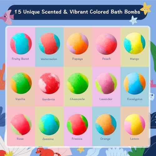 30 Kids Bath Bombs with Surprise Inside ? Gift Set with 30 Unique Land & Sea Animal Toys, Fun, Educational, and Child-Safe Natural Bath Bombs with Toys, Great Gift for Kids¡¯ Birthdays & Christmas