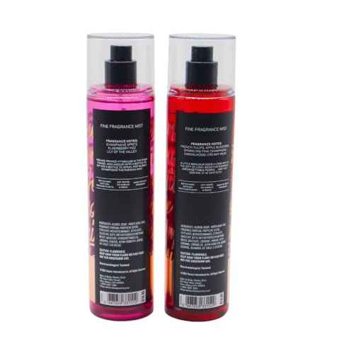 Bath & Body Works EMILY IN PARIS Collection - PARIS AMOUR and CHAMPAGNE IN PARIS Fine Fragrance Mist 2-piece Gift Set with a Red Bow for Holidays - Full Size