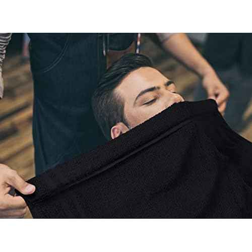 Utopia Towels Cotton Bleach Proof Salon Towel 16 by 27 inches, Bleach Safe Gym 100% Cotton Hand Towel, 24 Pack, Black