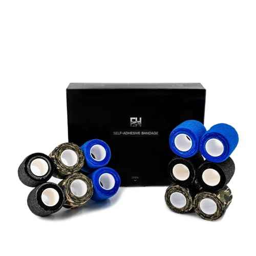 Grip Tape 12Pcs Self-Adhesive Bandage Cohesive Elastic Wrap for Tattoo Pen Machine Accessories