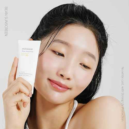 mixsoon Bean Sunscreen 1.69 Fl. Oz. / 50ml SPF 50 Airy Texture Type Lightweight No White Cast For Face Korean Glass Skin Care