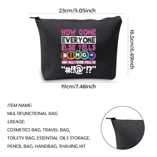WCGXKO Funny Player Gift Lucky Bag Game Lover Zipper Pouch Makeup Bag (HOW COME)