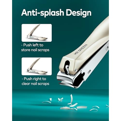 MR.GREEN Upgraded Manicure Set, German Stainless Anti Splash Nail Clippers Set with Cather, Quality Fingernail& Toenail Clipper, Professional Nail Care Kit with Exquisite Leather Case for Men & Women