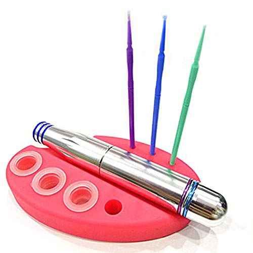 Pinkiou Tattoo Pen Eyebrow Tattoo Machine Holder Silicone Tattoo Pigment Ink Cotton Swabs Cup Holders Permanent Makeup Tattoo Supplies (Red)