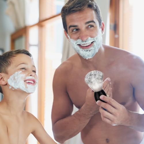 7Pcs Men Shaving Brush Wood Handle, Professional Salon Tools Hand Crafted Shaving Brush Wood Handle Black Wood Handle Shave Brushes Handmade Nylon Hair Brush for Men