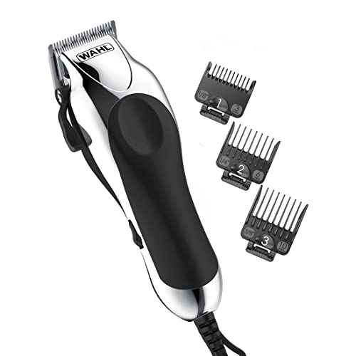 Wahl USA Chrome Pro Corded Clipper Complete Haircutting Kit for Men ? Powerful Total Hair Clipping, Beard Trimming, & Grooming - Model 3024635
