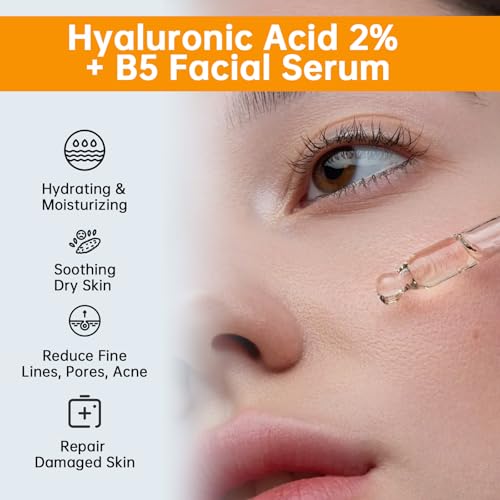 Hyaluronic Acid 2% + B5 Facial Serum, 2 PCS Hyaluronic Acid Serum For Face, Moisturizing.