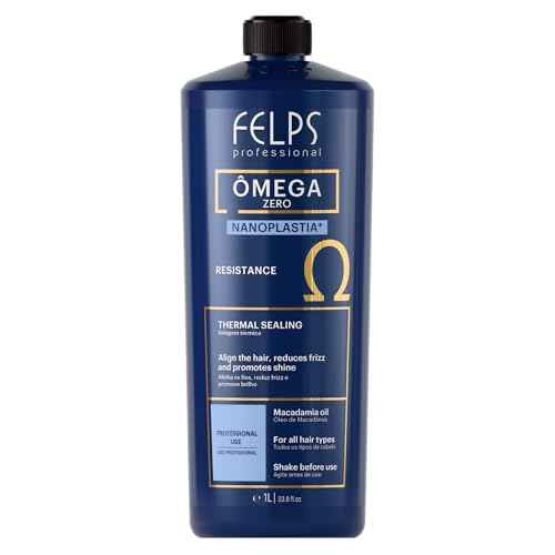 Felps Professional Omega - Thermal Sealing and Zero Unique Nanoplasty - Straightening & Smoothing Hair Treatment - Brazilian Keratin Blowout - Formaldehyde Free 1L/33.81oz
