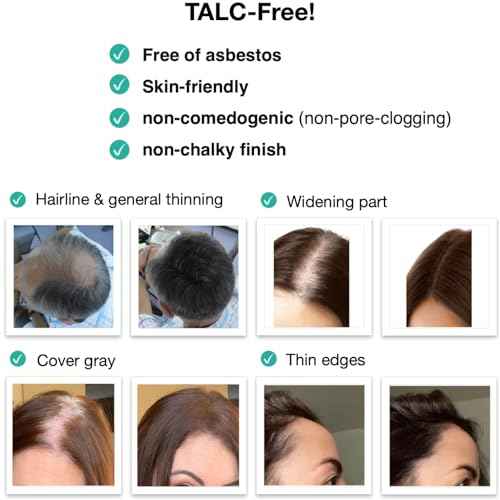 Caboki 10X Volumizing Hair Powder for Thinning Hair: Root Touch Up for Men and Women, Fill in Hairline & Edges, Cover Bald Spots. TALC-Free, Dark Gray