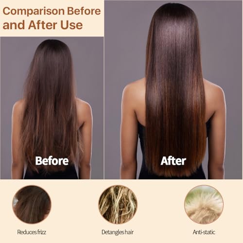 6 Piece Bamboo Hair Brush for Hair Growth, Wooden Paddle Detangler Hairbrush with Natural Bamboo Bristles, For All Hair Types - Women & Men, Scalp Massage, Smooths Tangles & Knots