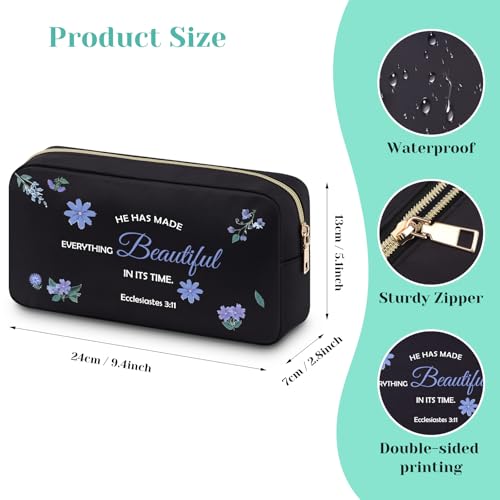 Inspirational Bible Verse Gifts Makeup Cosmetic Bag Christian Gifts for Women Sister Friend Religious Encouragement Gifts Spiritual Gifts Christmas Birthday Gifts for Women Mom Sister Friends
