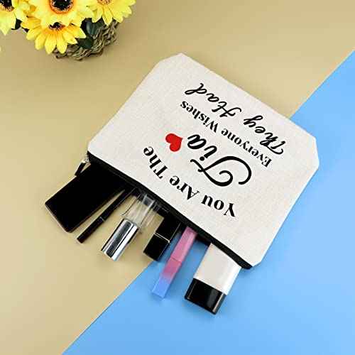 Aunt Appreciation Gift Aunt Gift from Niece Nephew Makeup Bag Tia Gifts Mothers Day Thanksgiving Christmas Birthday Wedding Gifts for Aunt Tia Auntie Cosmetic Bag Aunt Travel Make Up Pouch