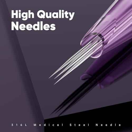 20PCS 1203RS Tattoo Cartridge Needles, Pro Disposable 0.35MM Tattoo Needle with Membrane Safety Cartridges, #12 Standard 3 Round Shader for Makeup and Tattoo Gun Supplies (1203RS)