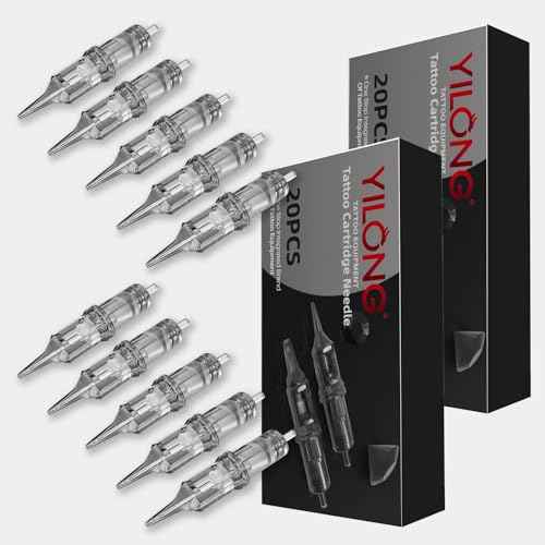 YILONG Tattoo Needles Pro: Upgrade More Stable and Smooth, 20pcs Mixed Sizes #12 3RL 5RL 7RM 9RM Disposable Cartridge Needles, Round Liner and Round Magnum Needles for Tattoo Gun Machine