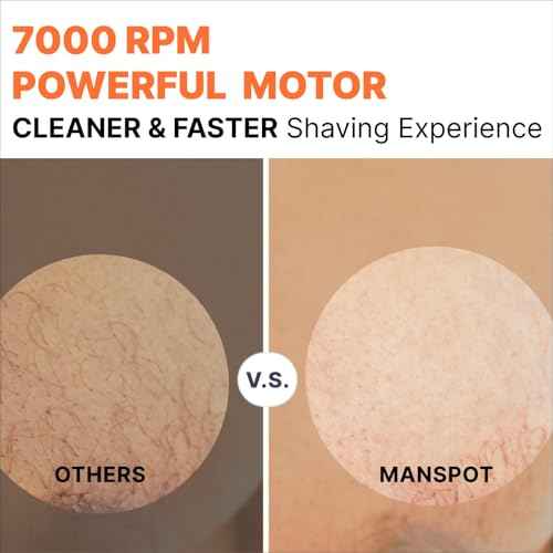 MANSPOT Manscape Groin & Body Hair Trimmer for Men, Electric Ball Pubic Trimmer Shaver,Manscape Kit with 4 Guard,Replaceable Ceramic Blade Heads,Waterproof Wet/Dry Shaver,90 Minutes Shaving
