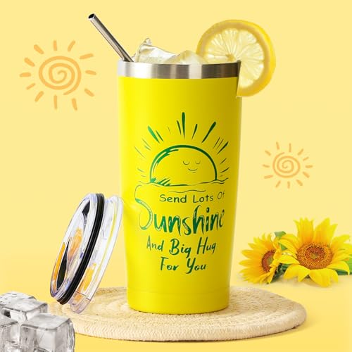 Get Well Soon Gift Baskets for Women, 10pcs Self-Care Package, Relaxation Spa Gift Basket for Mom Wife Grandma Daughter Friends Sister, Sunshine Birthday Gift Set Idea for Women Who Have Everything