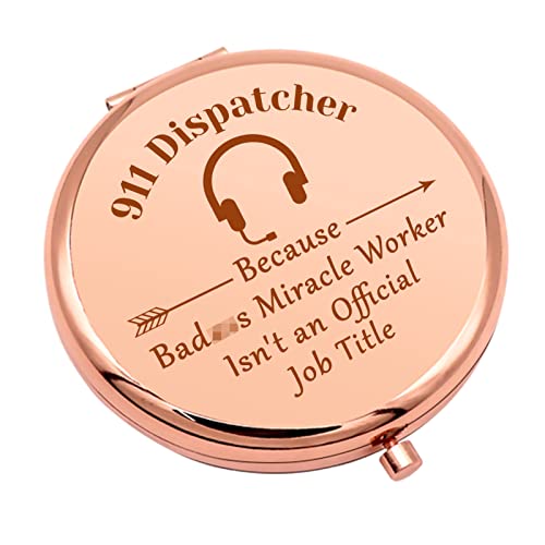 911 Operator Gifts for Women Thank You Presents Compact Makeup Mirror 911 Dispatcher Gifts Emergency Dispatcher Presents Operator Appreciation Folding Makeup Mirror Birthday Retirement
