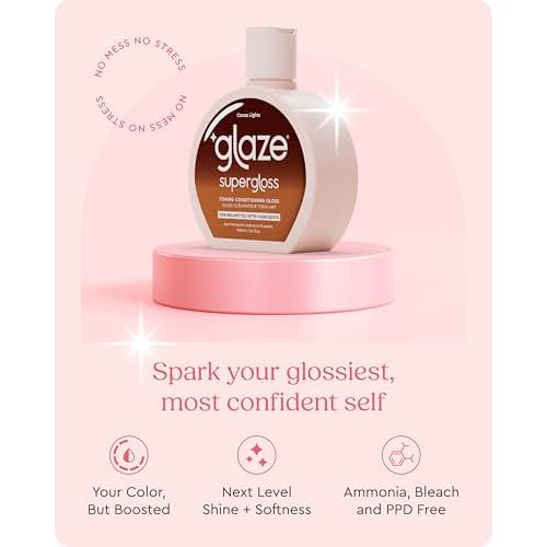 Glaze Super Gloss Color Conditioning Gloss ? Cocoa Lights for Medium to Dark Brown Hair with Highlights ? Rinse Out Semi-Permanent Hair Gloss that Enhances Color and Boosts Shine & Hydration