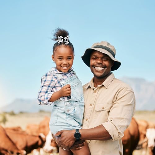 4PCS Cow Print Hair Bows Clips for Baby Girls Women Cowgirl Moo Cow Bowknot Party Hair Accessories 3 Inch