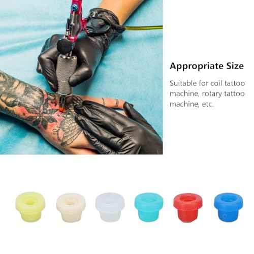 100pcs Multicolour Tattoo Machine Needle Grommet, Soft Tattoos Rubber Nipple Tattoo Supplies,Kits,Machine Parts