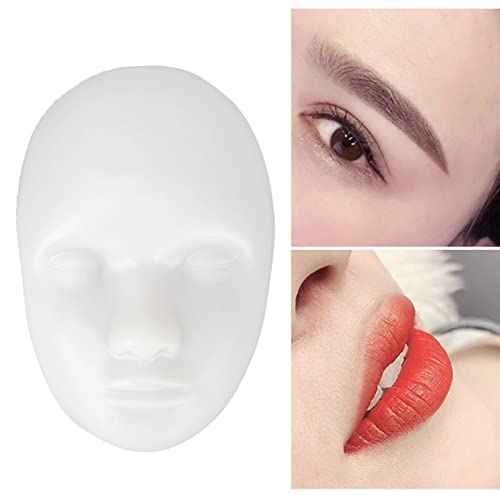 Silicone Fake 10pcs 3D Microblading Practice Face Model Soft Training Skin Head for Beginners Artists White