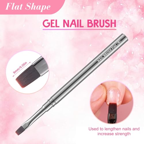 3Pcs Nail Art Clean-Up Brushes Set, Cleaning Mistake Polish On Cuticles Angled Round Flat Brush Acetone Resistant For Manicure Painting Design Cleaner Remover Tool Professional DIY