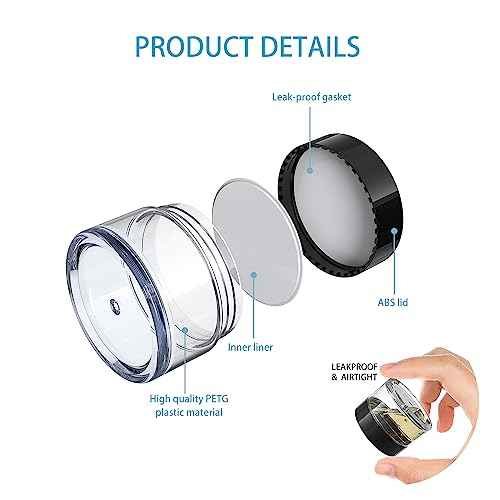 Travel Size Containers for Toiletries, 3 Size 0.17/0.5/1 OZ Small Cosmetic Jars for Makeup Face Creams Moisturizer Lotion, with 2 Pieces Mini Spatulas for Gift (6 Pieces)