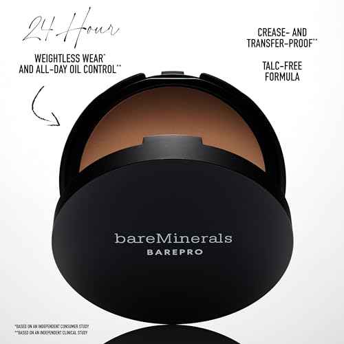 bareMinerals Barepro Skin-Perfecting Powder Foundation, Matte Pressed Powder Foundation Full Coverage with Plant-Based Squalene, Talc-Fee Pressed Powder Compact, Oil Control, Vegan