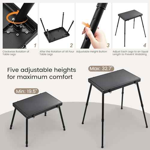 Joligrace Rolling Manicure Table 5 Drawers Makeup Case Foldable Nail Desk Cosmetology Case on Wheels Nail Tech Table with Brush Pouch for Technician Workstation Mobile Makeup Artist Trolley Black