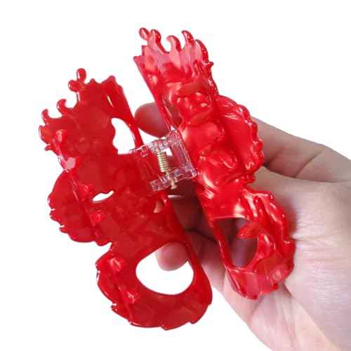 Dragon Hair Clip,Acetate Hair Claw,Small Hair Clips for Women,Red