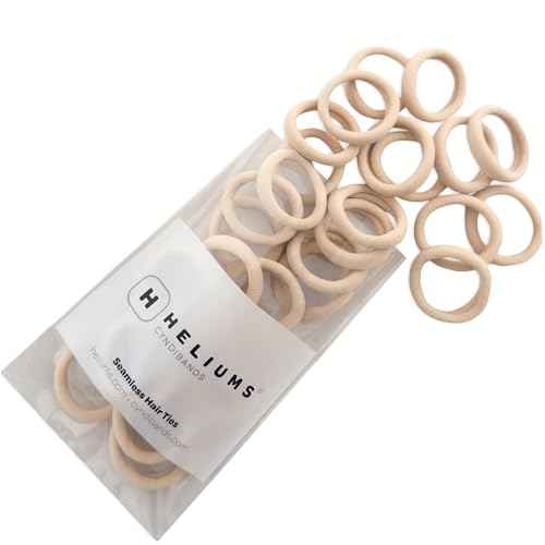 Heliums Small Soft Hair Ties - Blonde - 1 Inch Mini Nylon Bands, No Damage Ponytail Holders for Kids, Braids, and Thin Hair - 30 Count