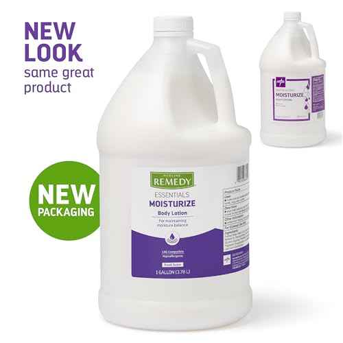 Medline Remedy Essentials Moisturizing Body Lotion (1 Gallon Bottle), 1 Count, Fresh Scent, Hydrating, Non-Greasy, For Dry Skin, Hypoallergenic, Men, Women, Elderly