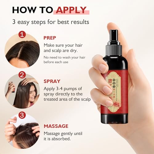 Saffron Hairs Blackening Spray, Herbal Black Hair Spray, Japanese saffron Essence Hair Spray, Smooth Out Frizz, Leaving Hairss Shiny and Shiny (3pcs)