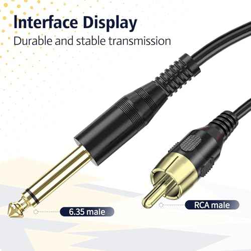 2 Pack Premium Tattoo Machine Clip Cable Cord RCA to 6.35mm Connector Power Supply for Rotary Tattoo Machine