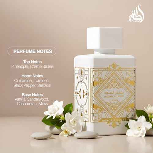 Lattafa Bade'e Al Oud Honor & Glory - Fruity, Vanilla, Warm Spicy, Woody - Eau de Parfum Long-Lasting Fragrance for Unisex, 3.40 Ounce / 100 ml