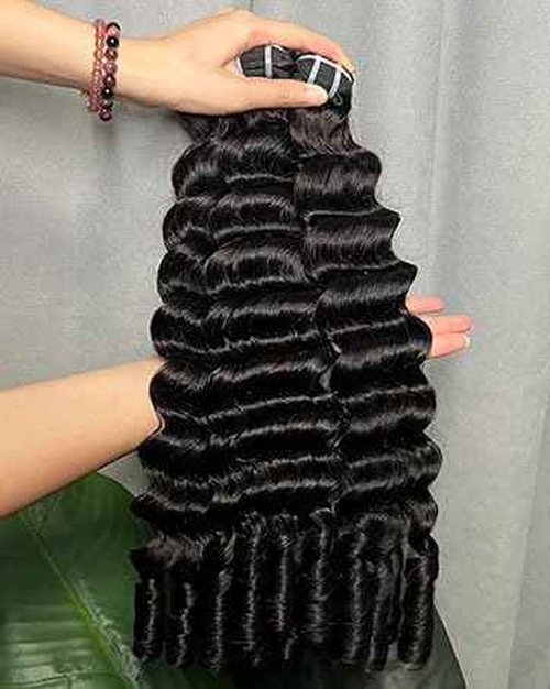 Lemoda Burmese Loose Deep Wave Curly Virgin Human Hair Bundles 14 14 14 Inch Loose Deep Wave Curly 100% Unprocessed Raw Human Hair Extensions Top Qanlity Hair Weave 3 Bundles Full and Thick