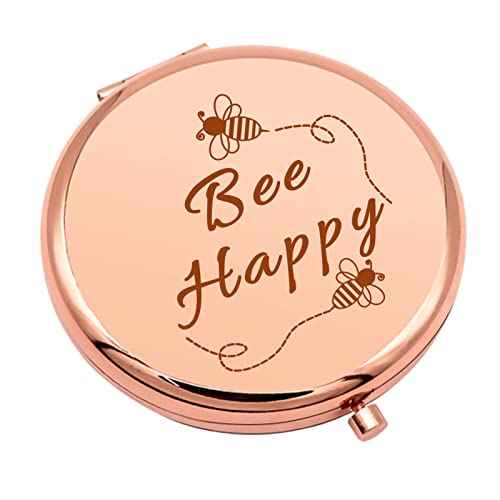 Bee Gift for Women Honey Bee Lover Gifts for Girls Inspirational Gifts Compact Makeup Mirror for Friends Bestie Sister Bee Kind Gifts Travel Makeup Mirror for Beekeeper