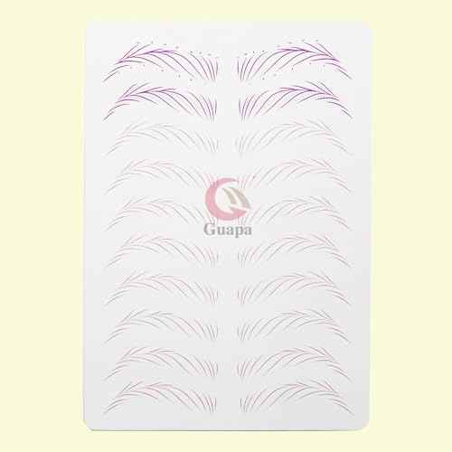 3pcs Microblading Nano Hair Stroke Practice Skin Practice Skin Soft Silicone White Tattoo Practice Skin Pre-printed Double Sides Designs Training Pads for Tattoo Practice (Hairstrokes Purple Outlines)