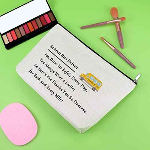 Bus Driver Appreciation Gifts Makeup Bag Thank You Gift for Her Bus Driver Cosmetic Bag Graduation Birthday Present for Driving Teacher Cosmetic Pouch Christmas Retirement Present for Coworker