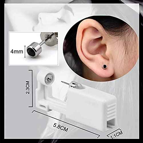 Nose Piercing Gun - 2 Pack Self Nose Piercing Kit Unit Disposable Nose Piercing Gun with Nose Stud Piercing Kit Tool for Cartilage Tragus Helix Piercing Gun Piercing Jewelry (Silver)